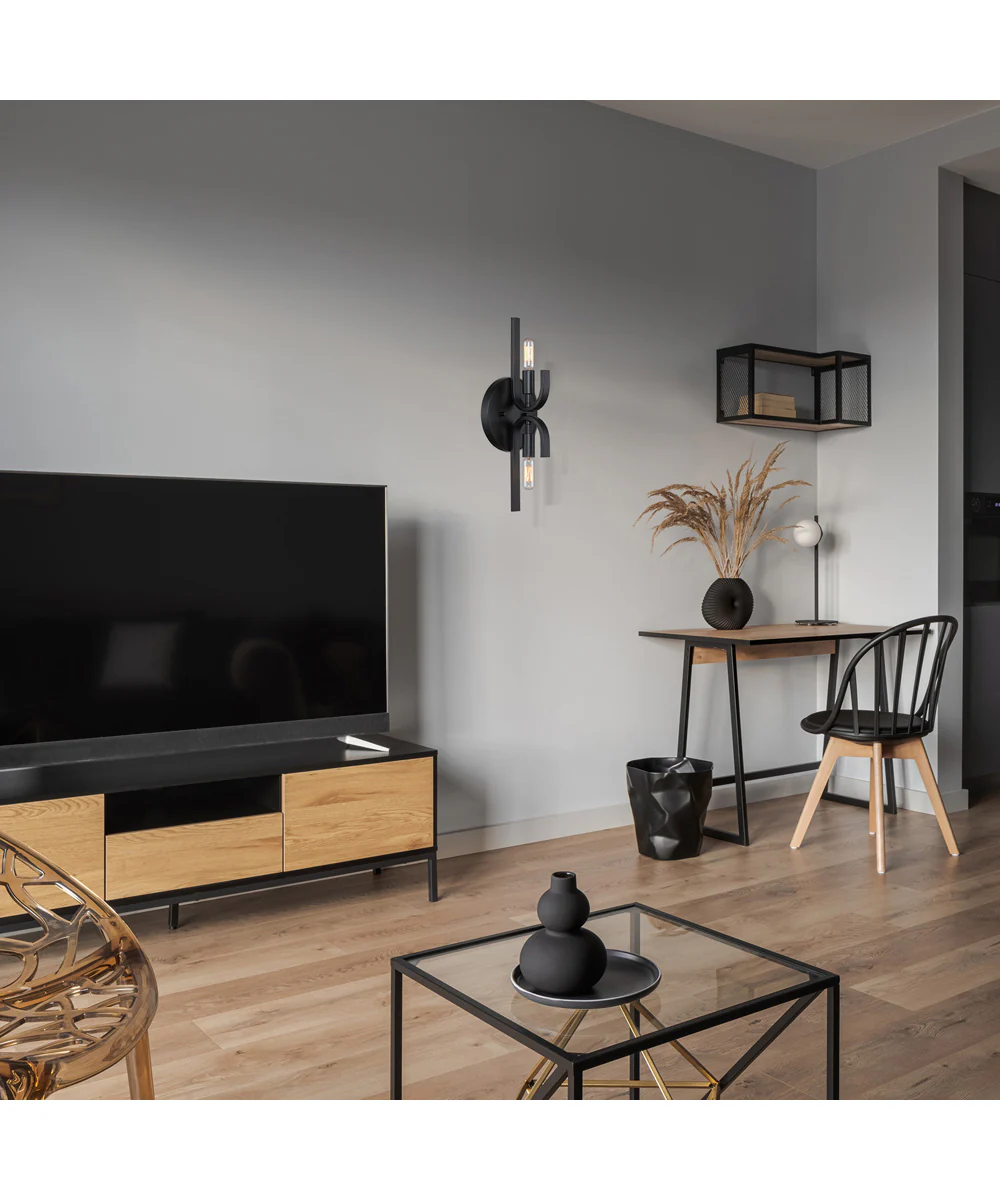 Skye 2 Light Wall Sconce Matte Black - Image 3