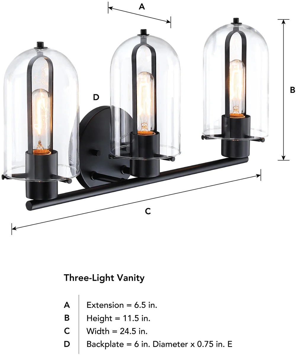 Skylar 3 Light Vanity Matte Black - Image 3