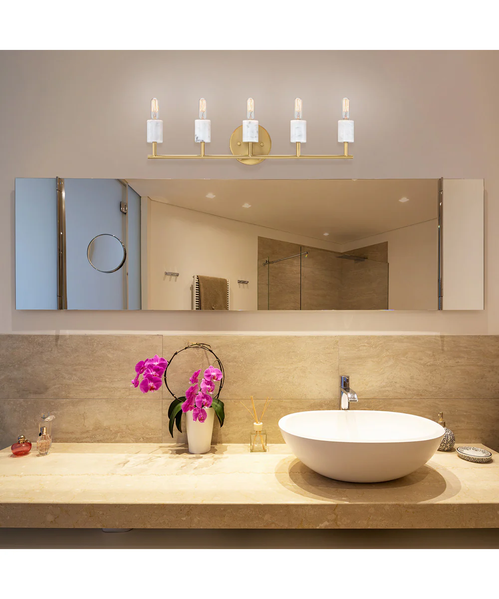 Star Dust 5 Light Vanity Brushed Gold - Image 2