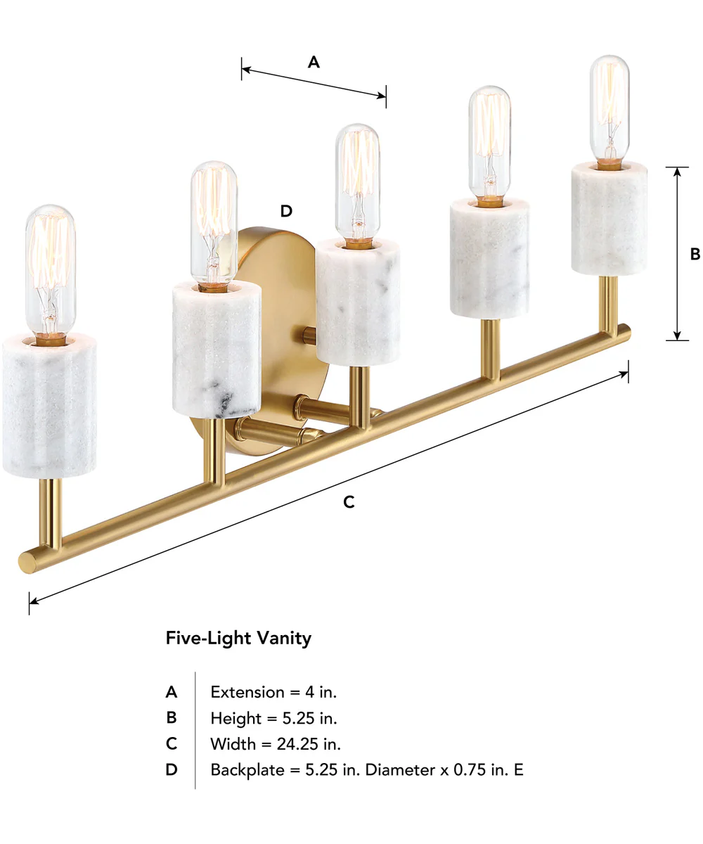 Star Dust 5 Light Vanity Brushed Gold - Image 3