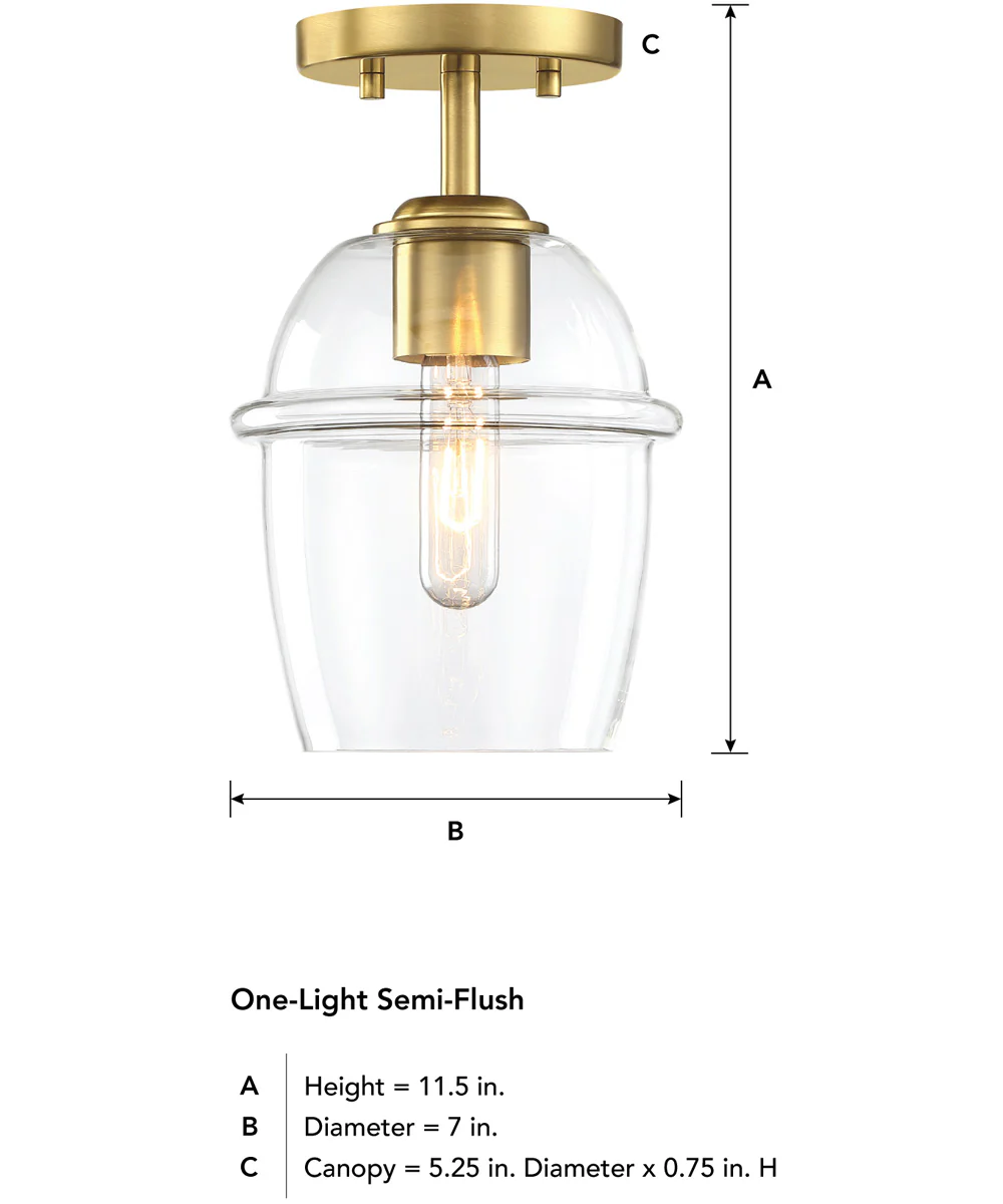 Summer Jazz 1 Light Semi Flush Mount Brushed Gold - Image 3