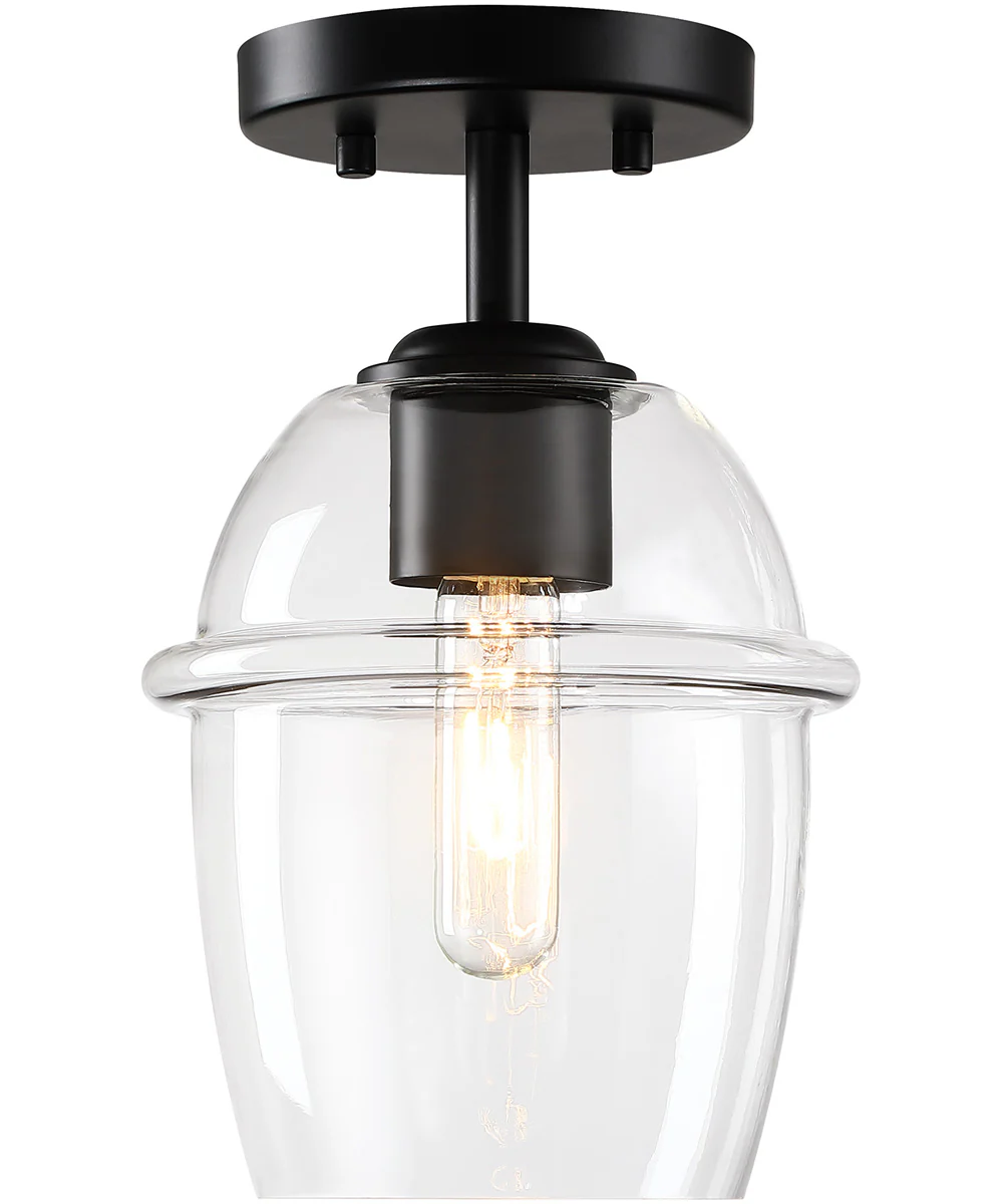 Summer Jazz 1 Light Semi Flush Mount Matte Black