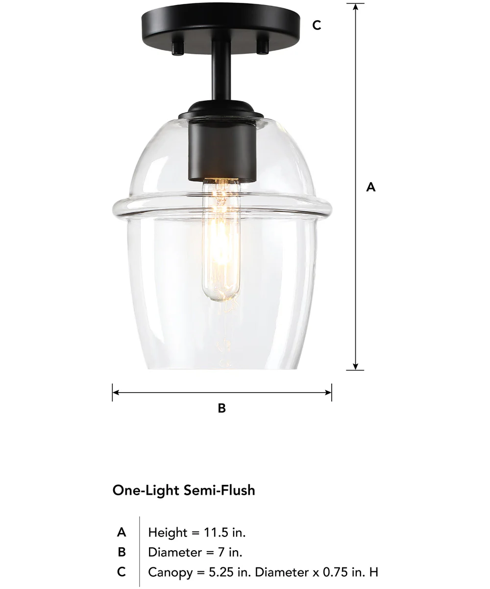 Summer Jazz 1 Light Semi Flush Mount Matte Black - Image 3