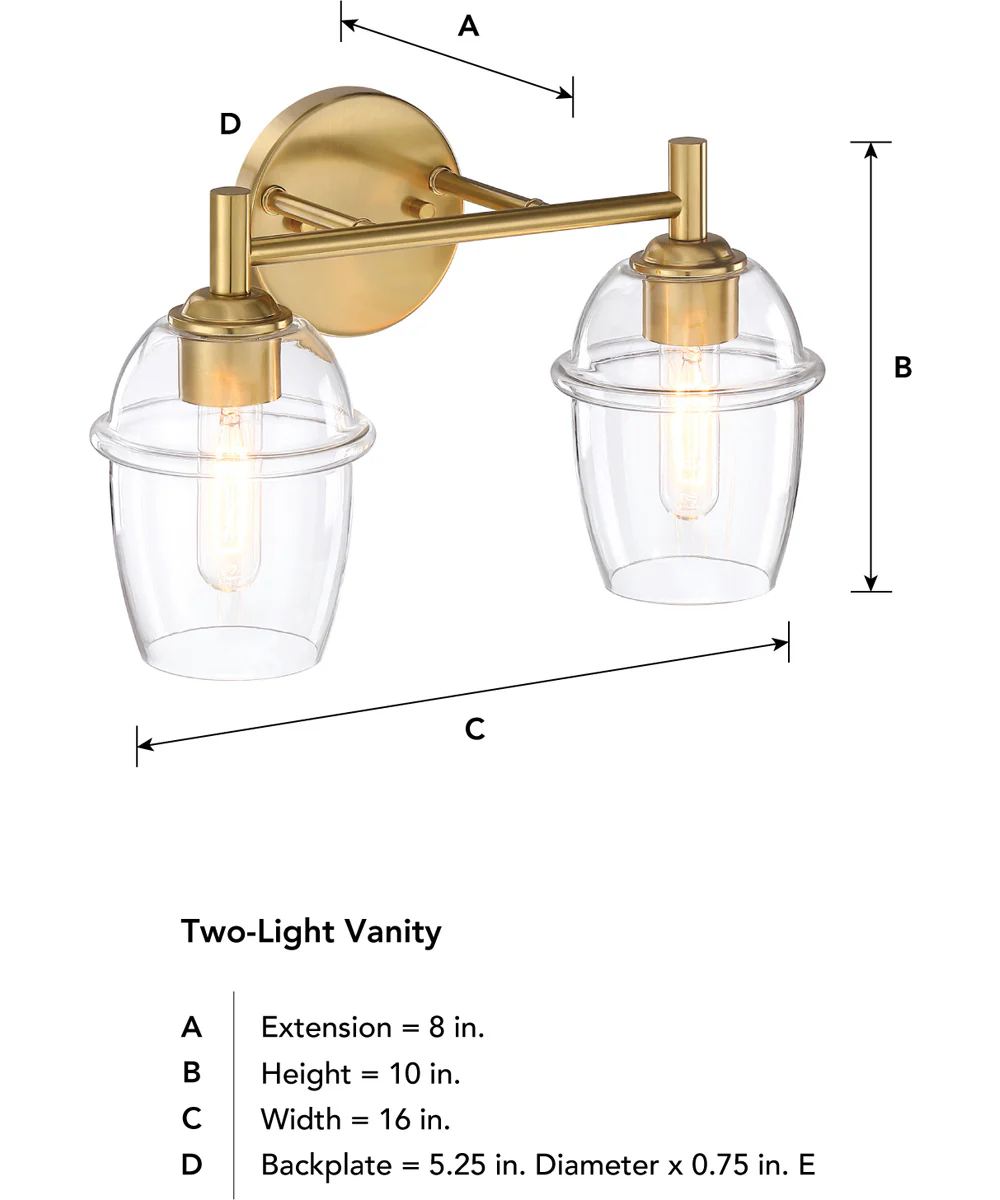 Summer Jazz 2 Light Vanity Brushed Gold - Image 3
