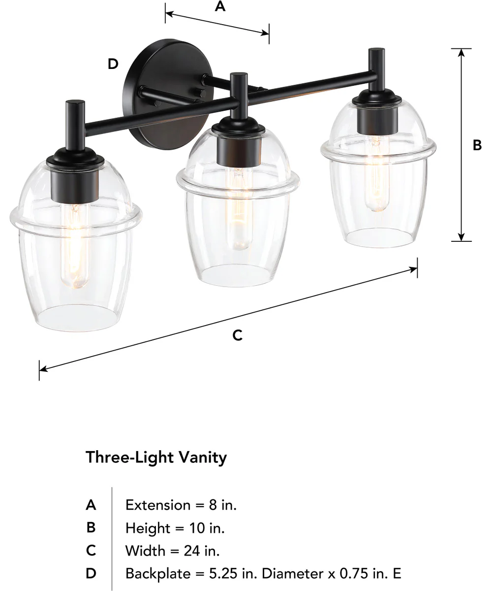 Summer Jazz 3 Light Vanity Matte Black - Image 3