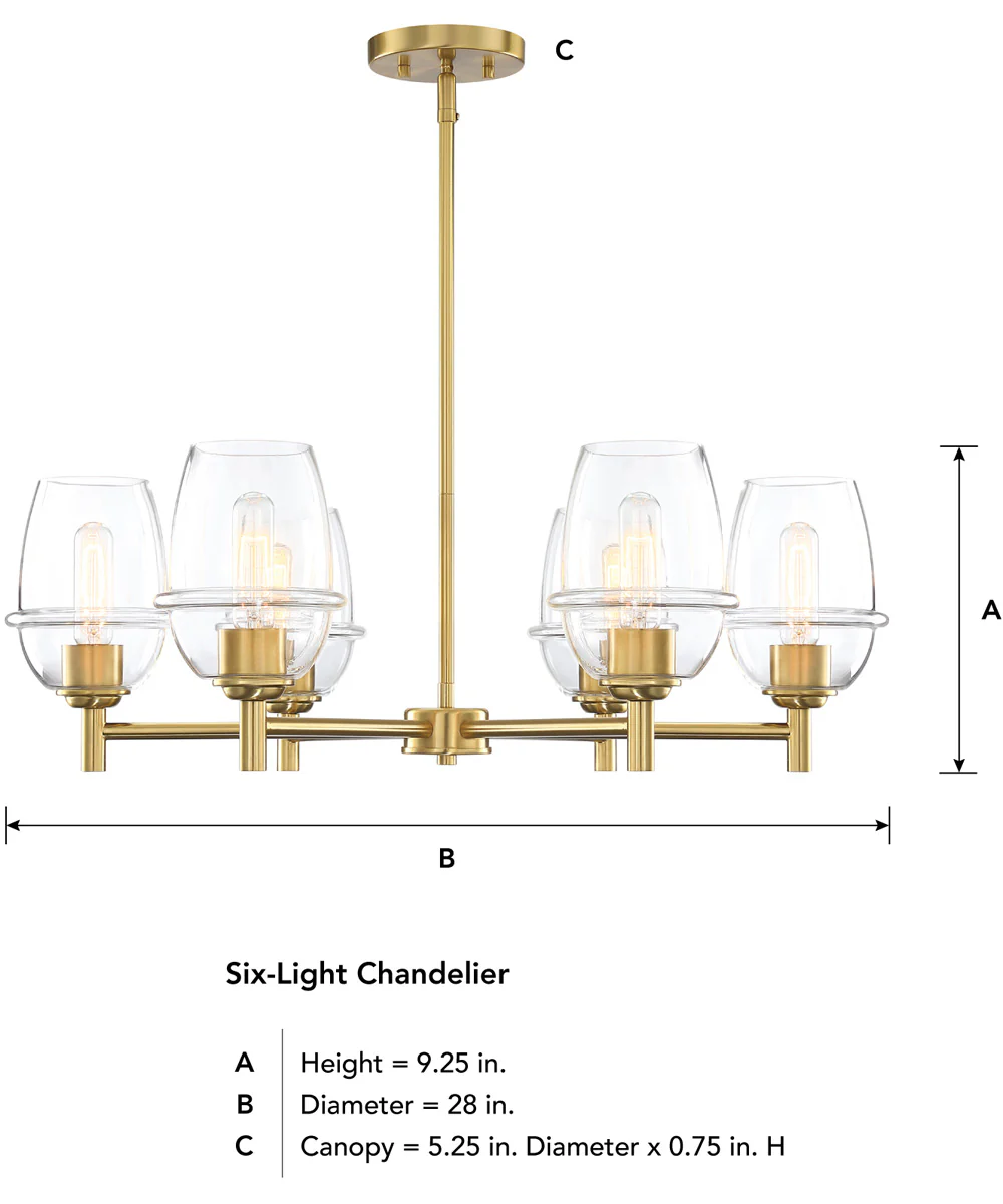 Summer Jazz 6 Light Chandelier Brushed Gold - Image 3
