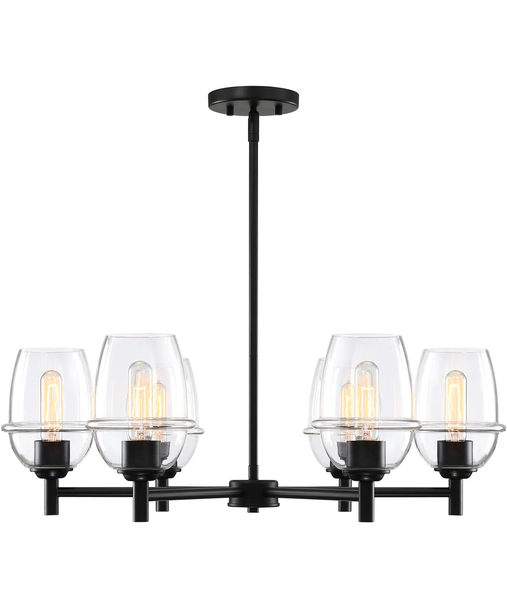 Summer Jazz 6 Light Chandelier Matte Black