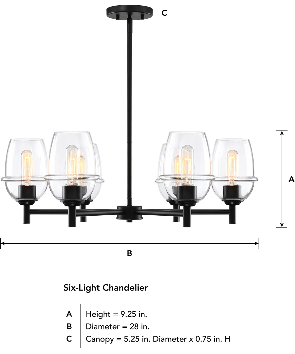Summer Jazz 6 Light Chandelier Matte Black - Image 3