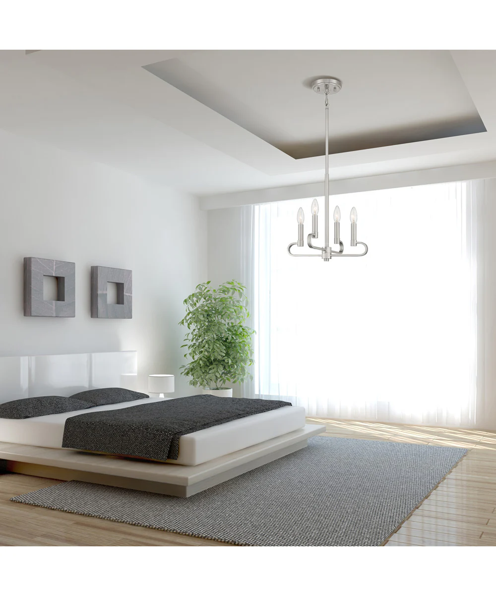 Summit 4 Light Chandelier Convertible Brushed Nickel - Image 2