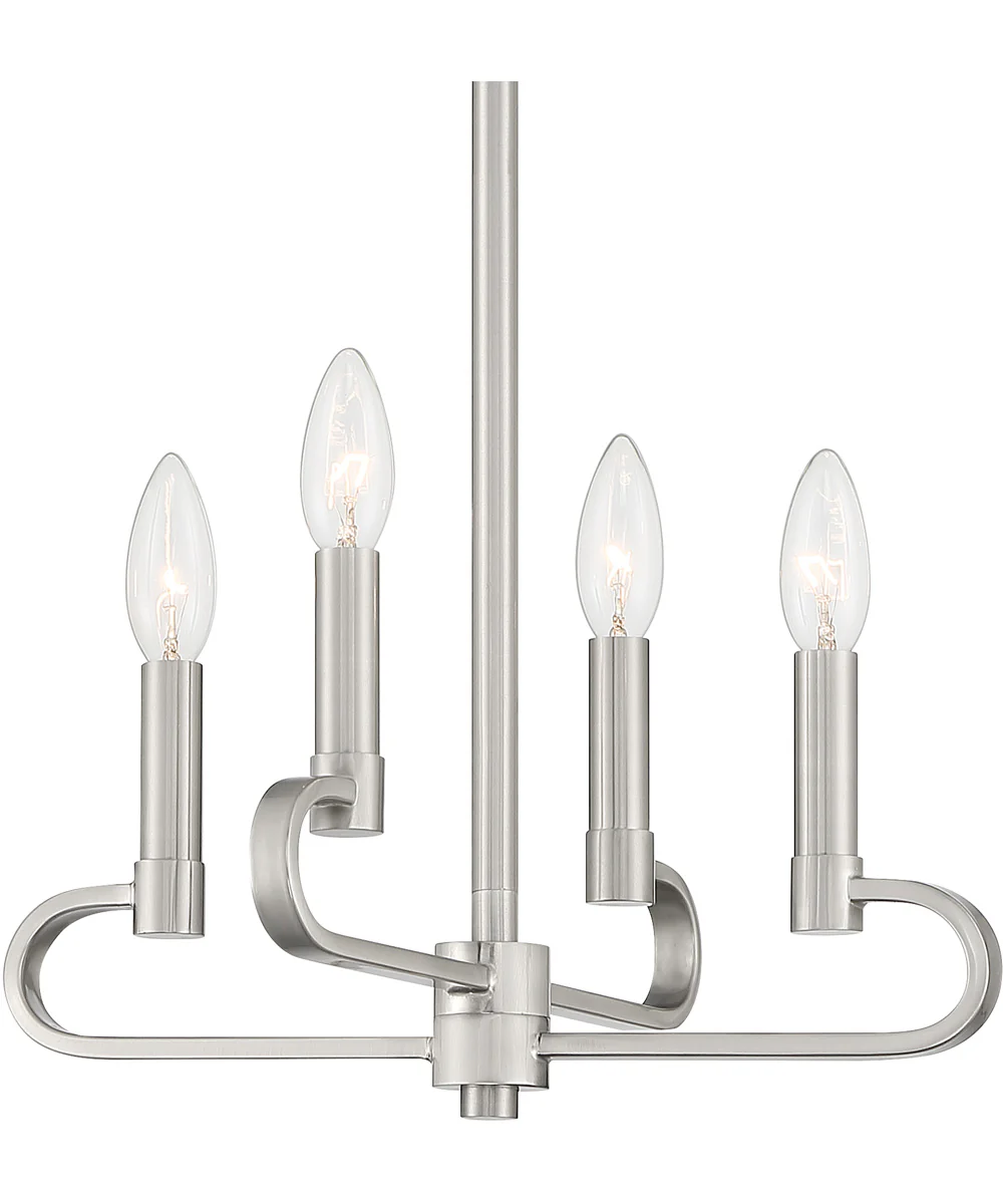 Summit 4 Light Chandelier Convertible Brushed Nickel - Image 4
