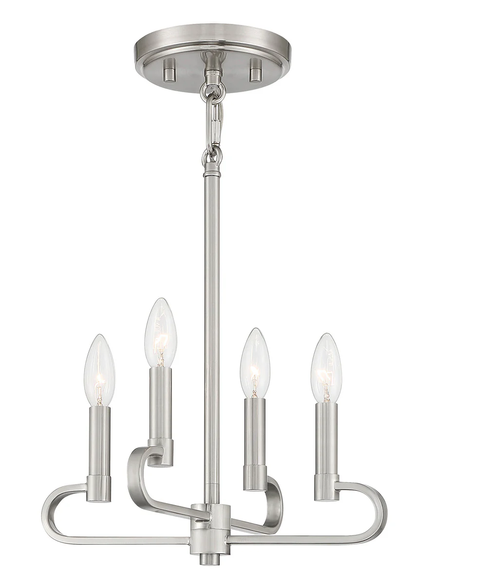 Summit 4 Light Chandelier Convertible Brushed Nickel - Image 5