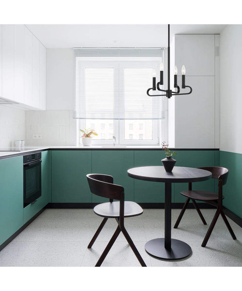 Summit 4 Light Chandelier Convertible Matte Black - Image 2
