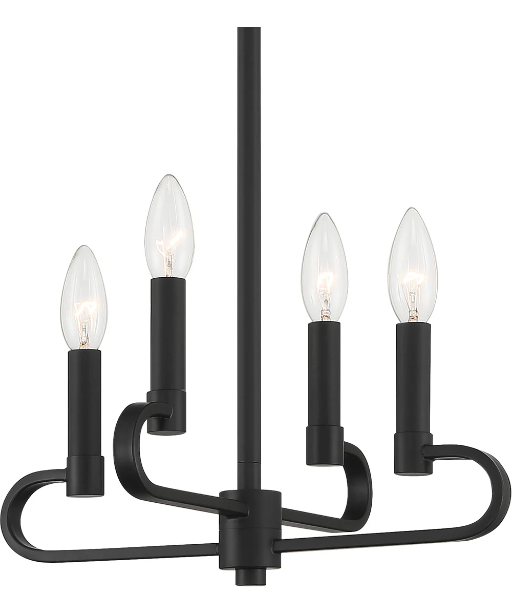 Summit 4 Light Chandelier Convertible Matte Black - Image 3