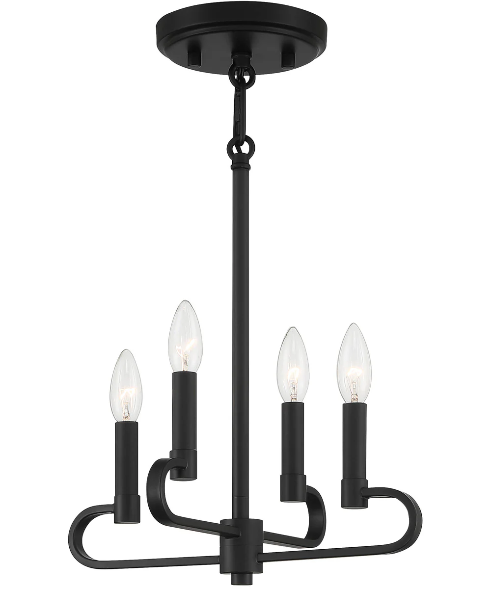 Summit 4 Light Chandelier Convertible Matte Black - Image 4