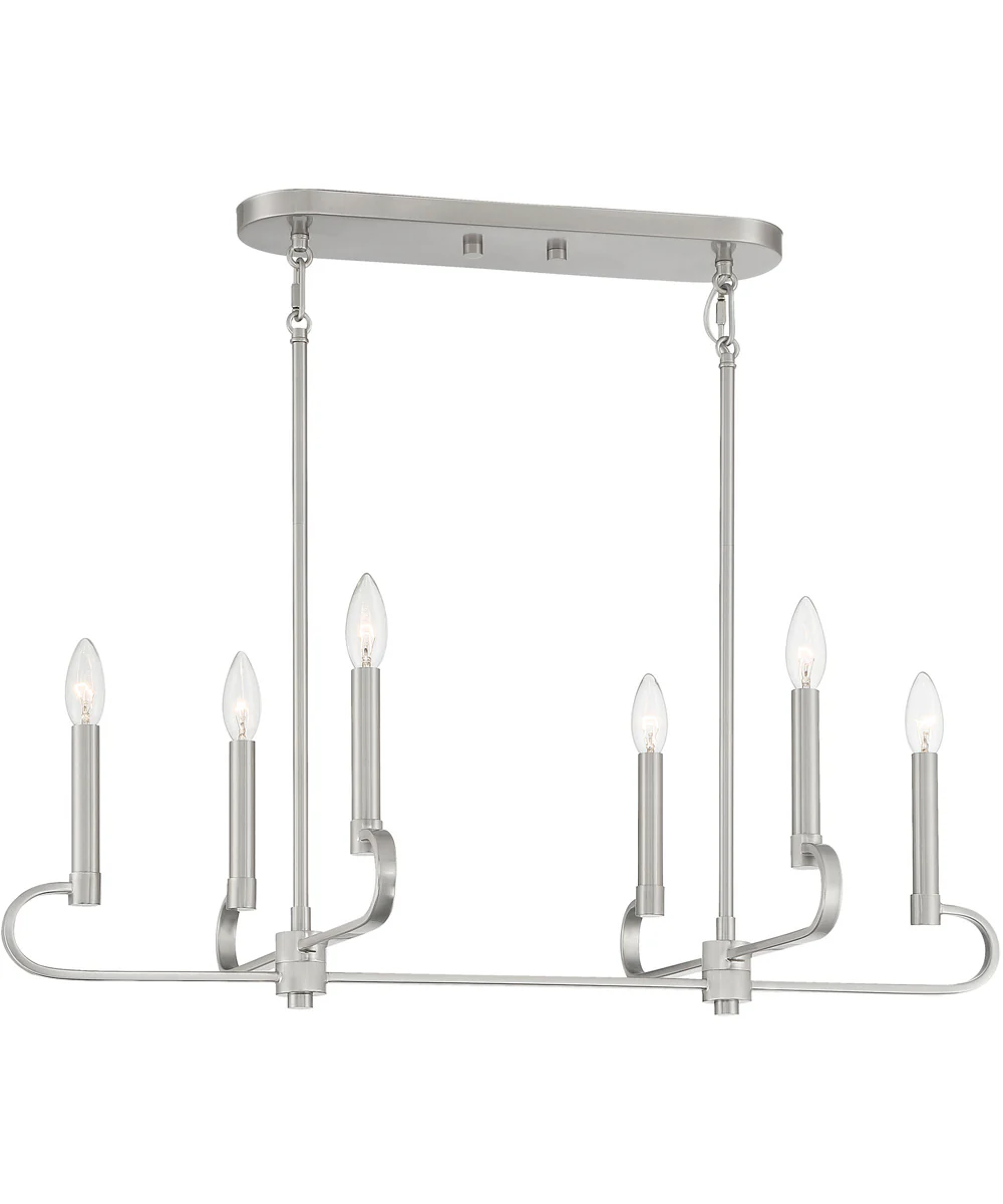 Summit 6 Light Island Brushed Nickel - Image 3