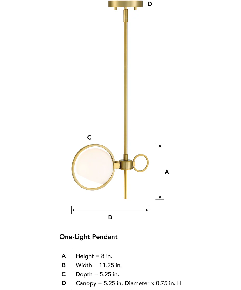 Teatro 1 Light Pendant Brushed Gold - Image 4