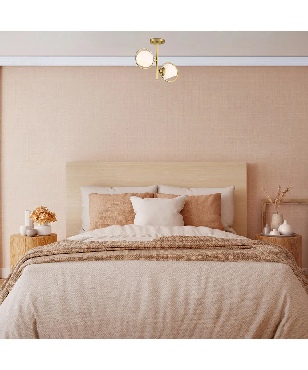 Teatro 2 Light Semi Flush  Brushed Gold - Image 3