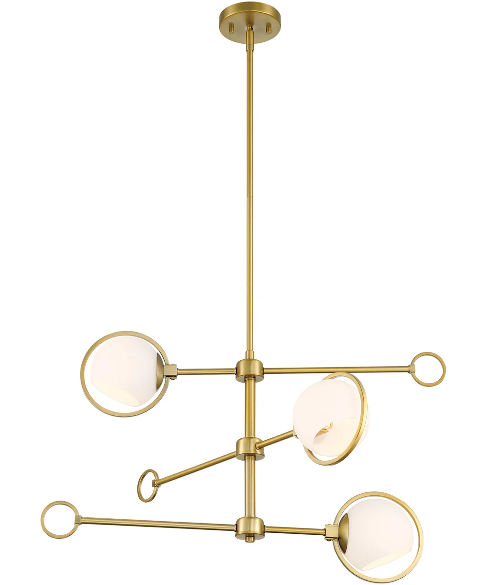Teatro 3 Light Chandelier Brushed Gold