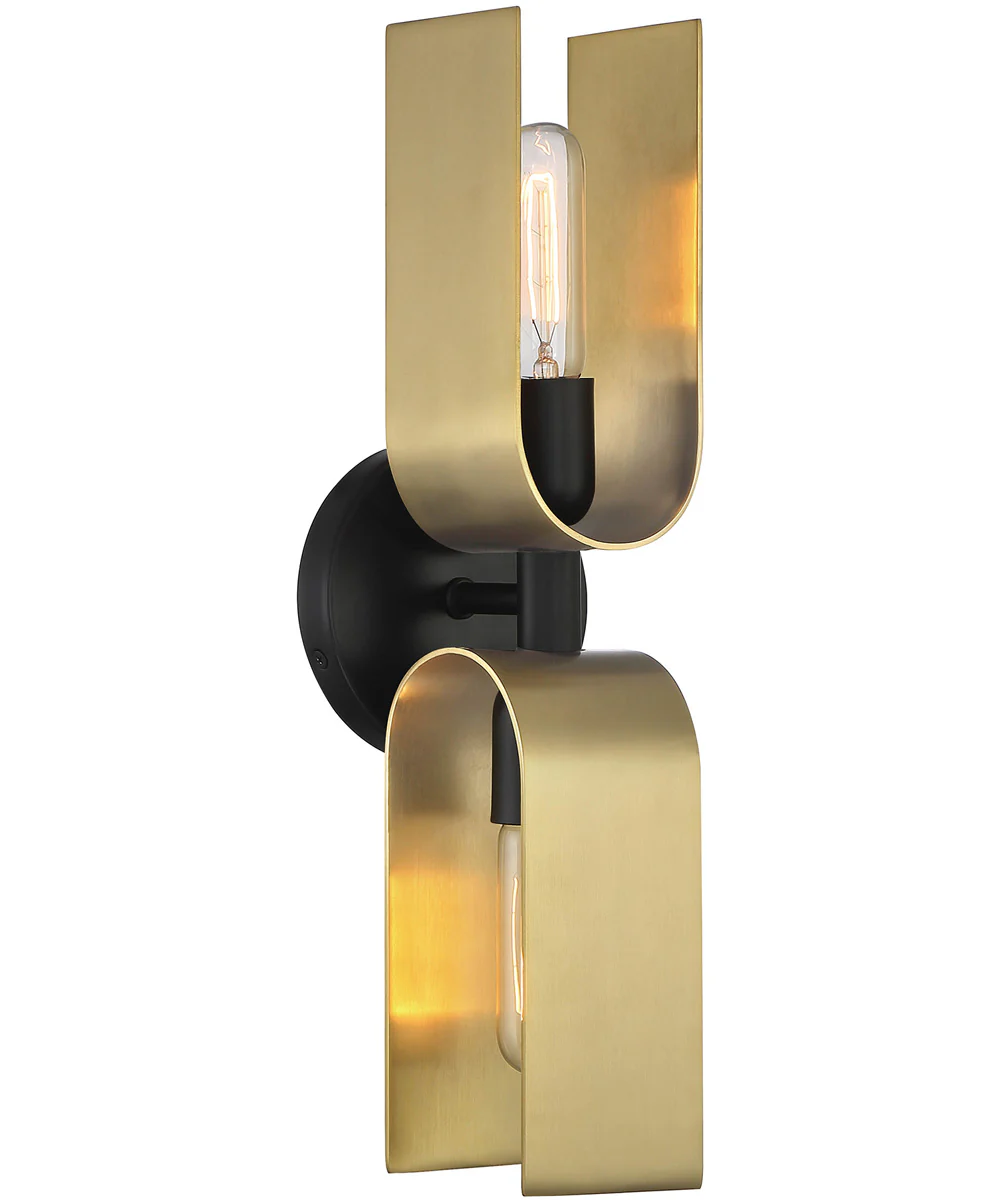 U Turn 2 Light Wall Sconce Matte Black - Image 4