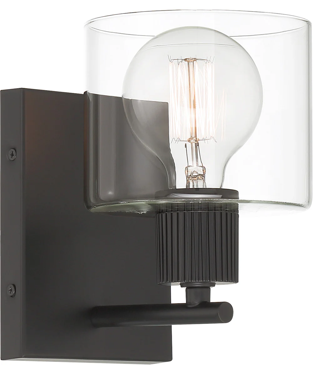 Vibrato 1 Light Wall Sconce  Matte Black