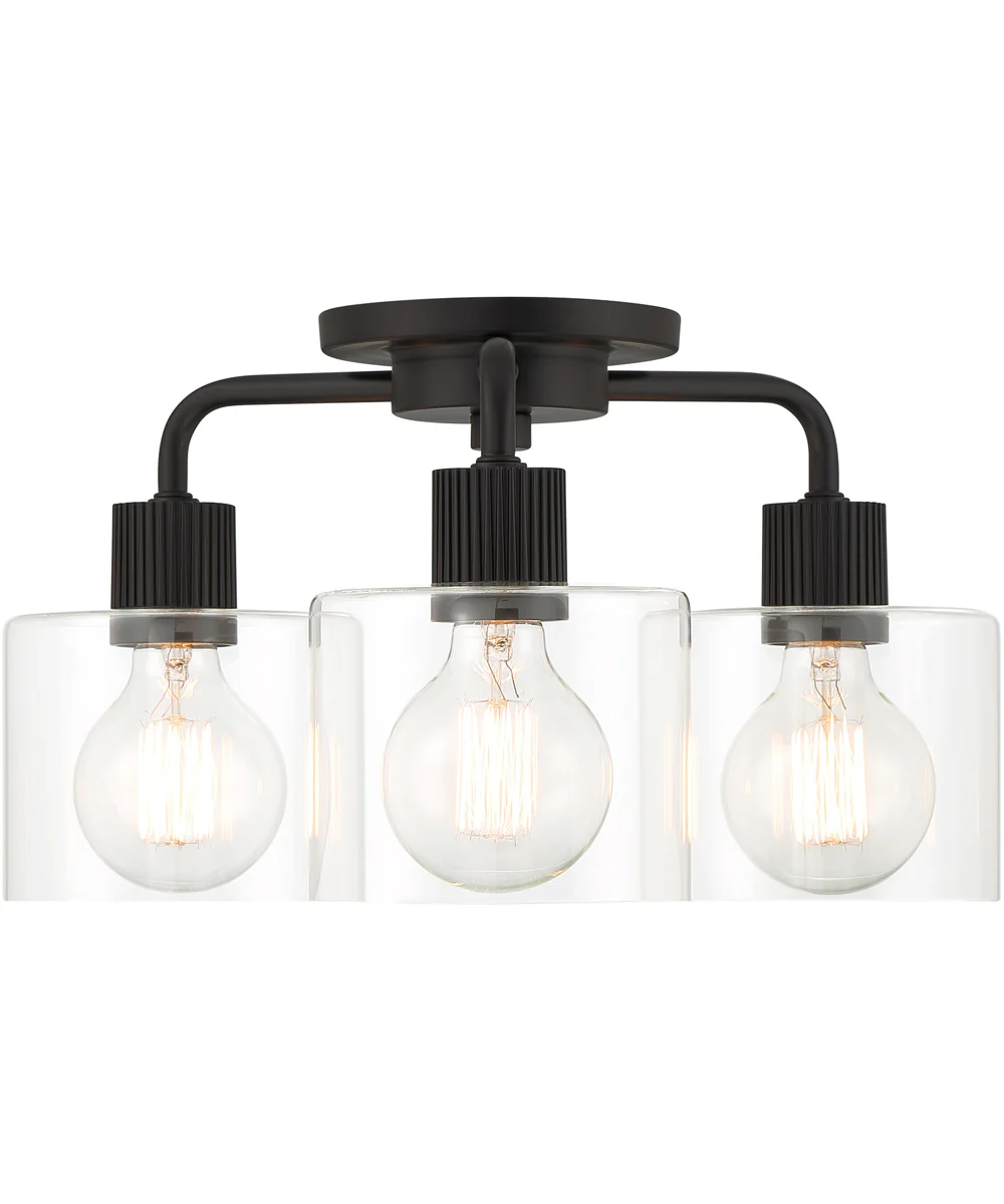 Vibrato 3 Light Semi Flush  Matte Black