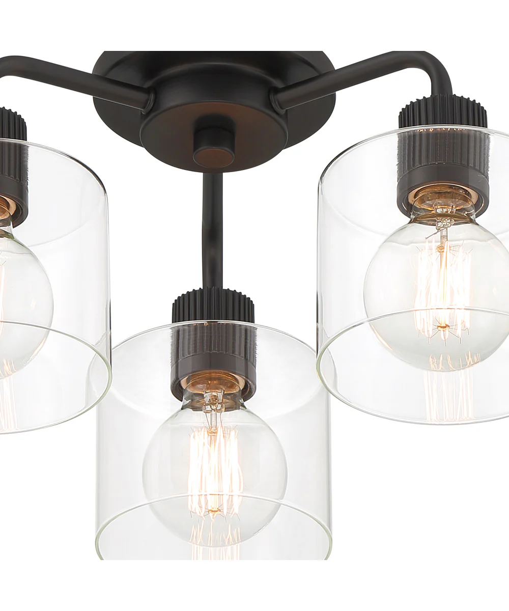 Vibrato 3 Light Semi Flush  Matte Black - Image 4