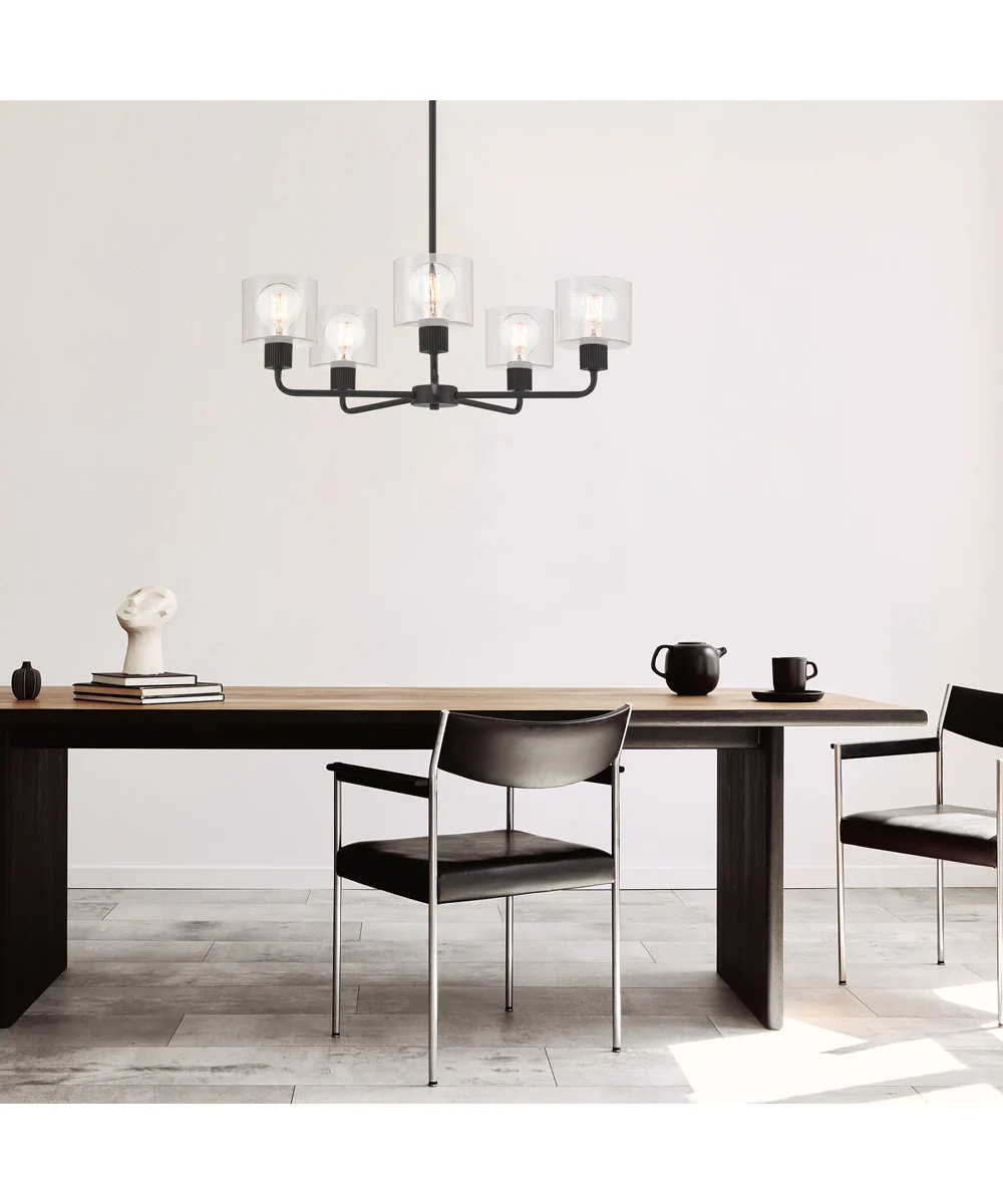 Vibrato 5 Light Chandelier  Matte Black - Image 2