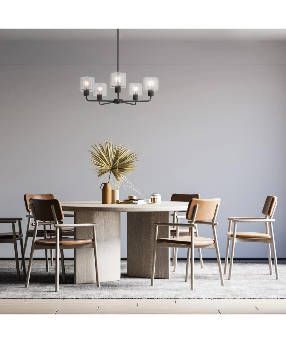 Vibrato 5 Light Chandelier  Matte Black - Image 3