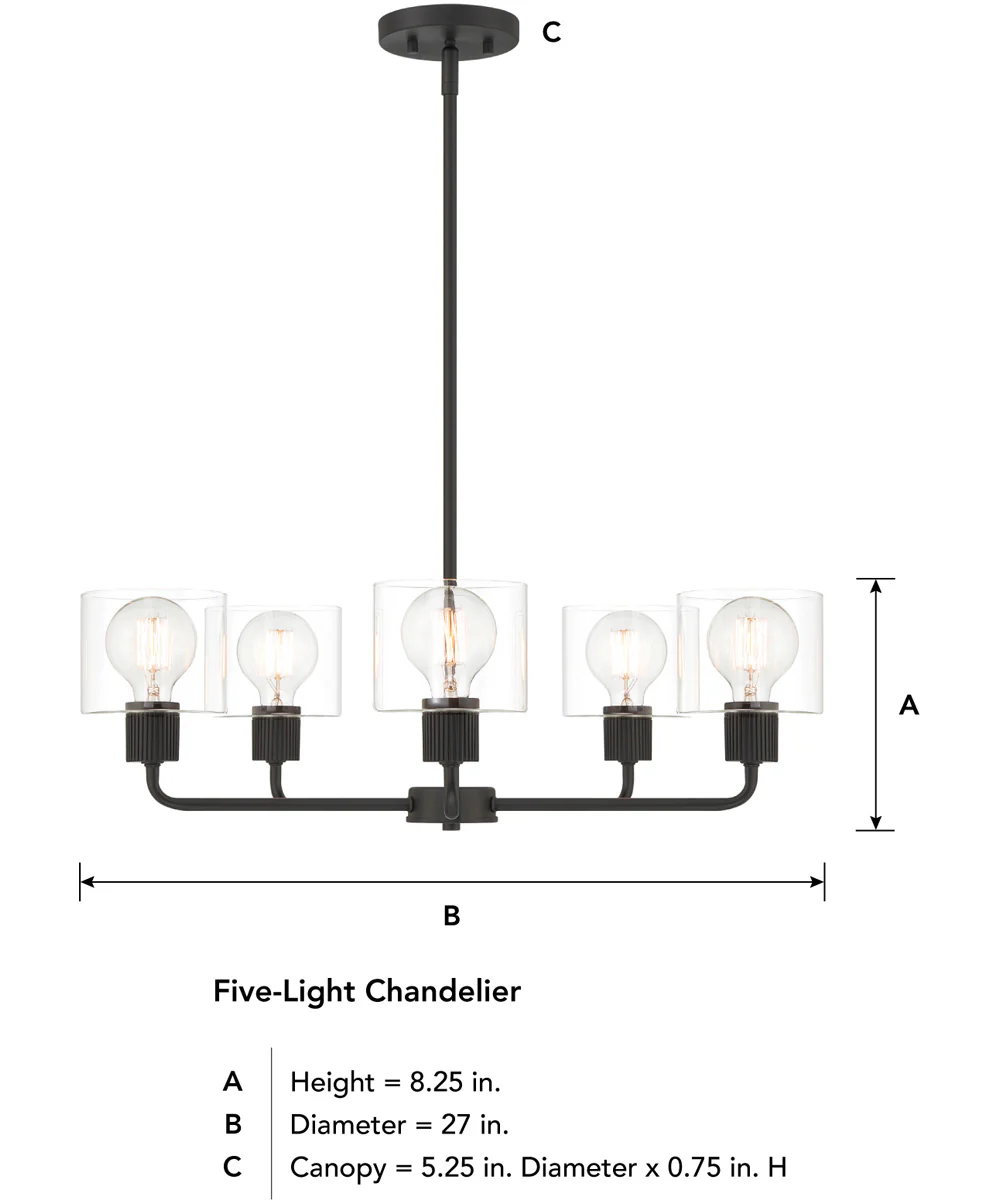 Vibrato 5 Light Chandelier  Matte Black - Image 5