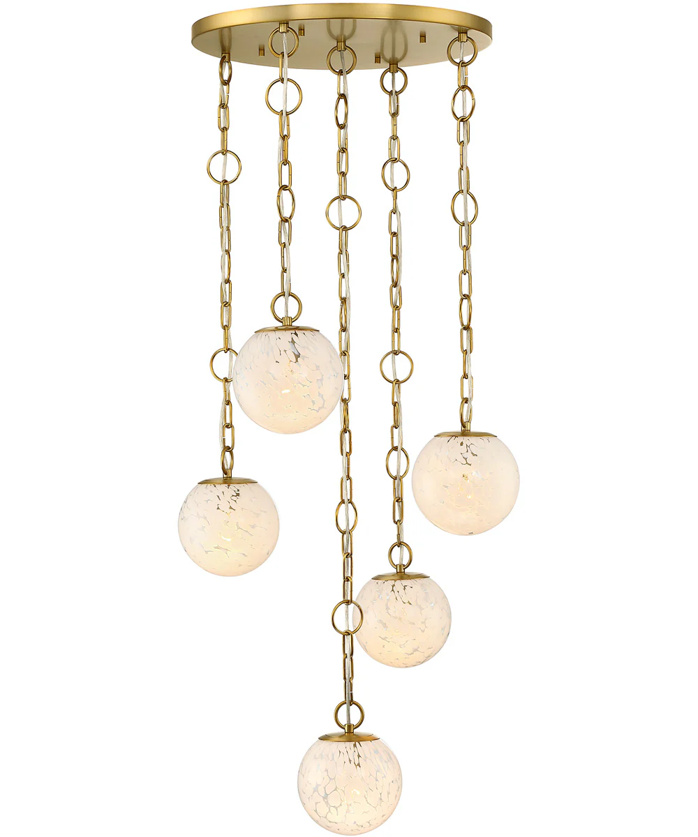 Wine Flower 5 Light Chandelier Brushed Gold