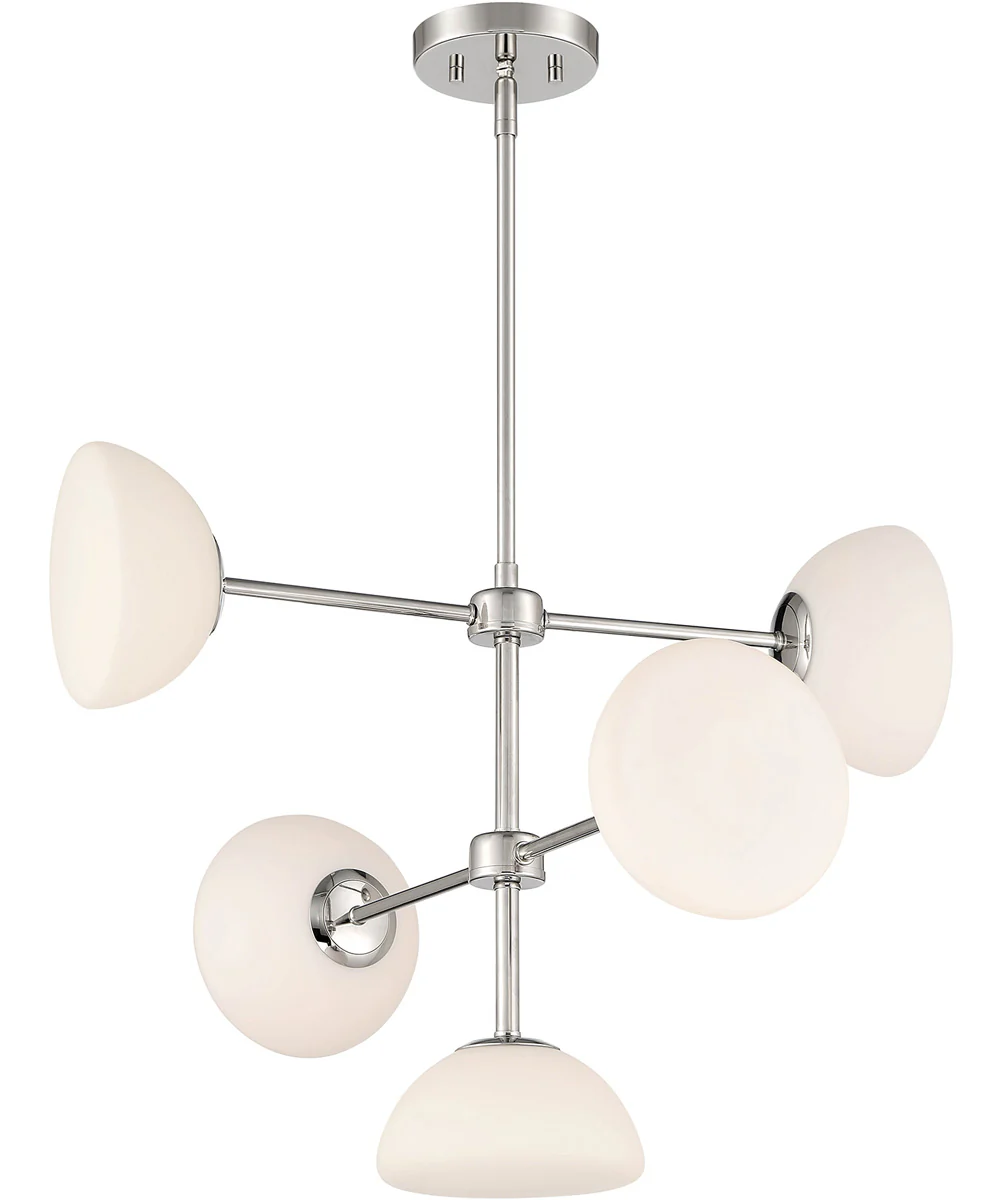 Zio 5 Light Chandelier Polished Nickel