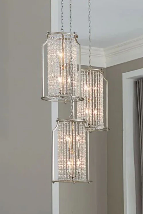 Desiree 6-Light 18"w Pendant Foyer Hanging Light Fixture Silver Ridge Grey Finish by Progress - Image 9