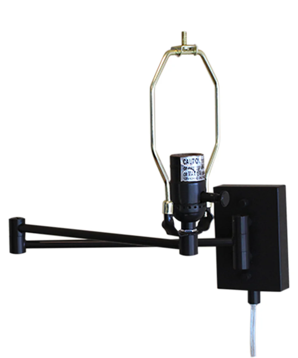 Dimmable Swing Arm Wall Light Bronze Brown Finish White Linen Lampshade - For Bedside, Living Room, Reading Chair - Image 5