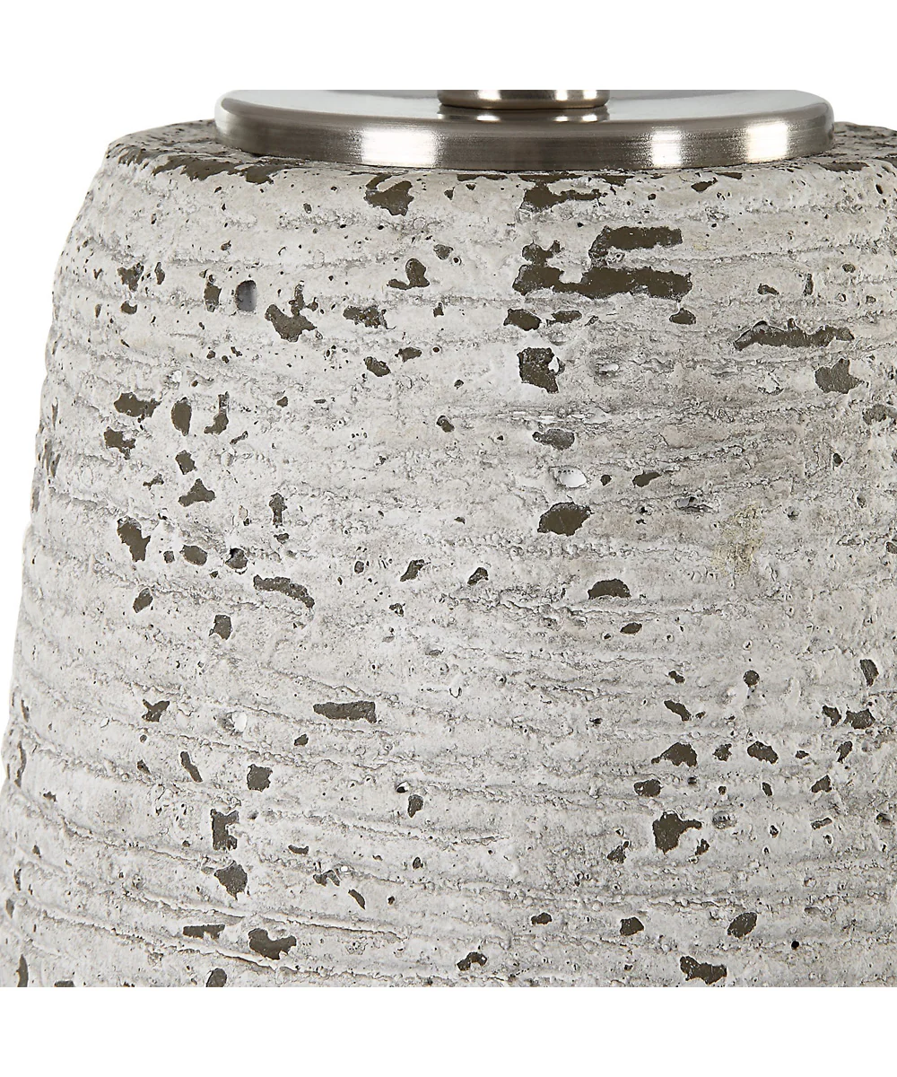 Distressed Ceramic Tapered Table Lamp with White Linen - Image 7