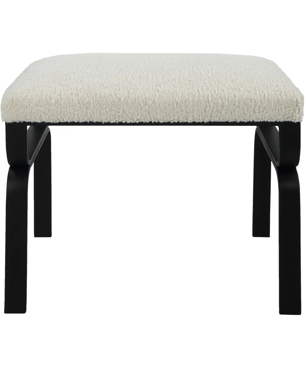 Diverge White Shearling Small Bench