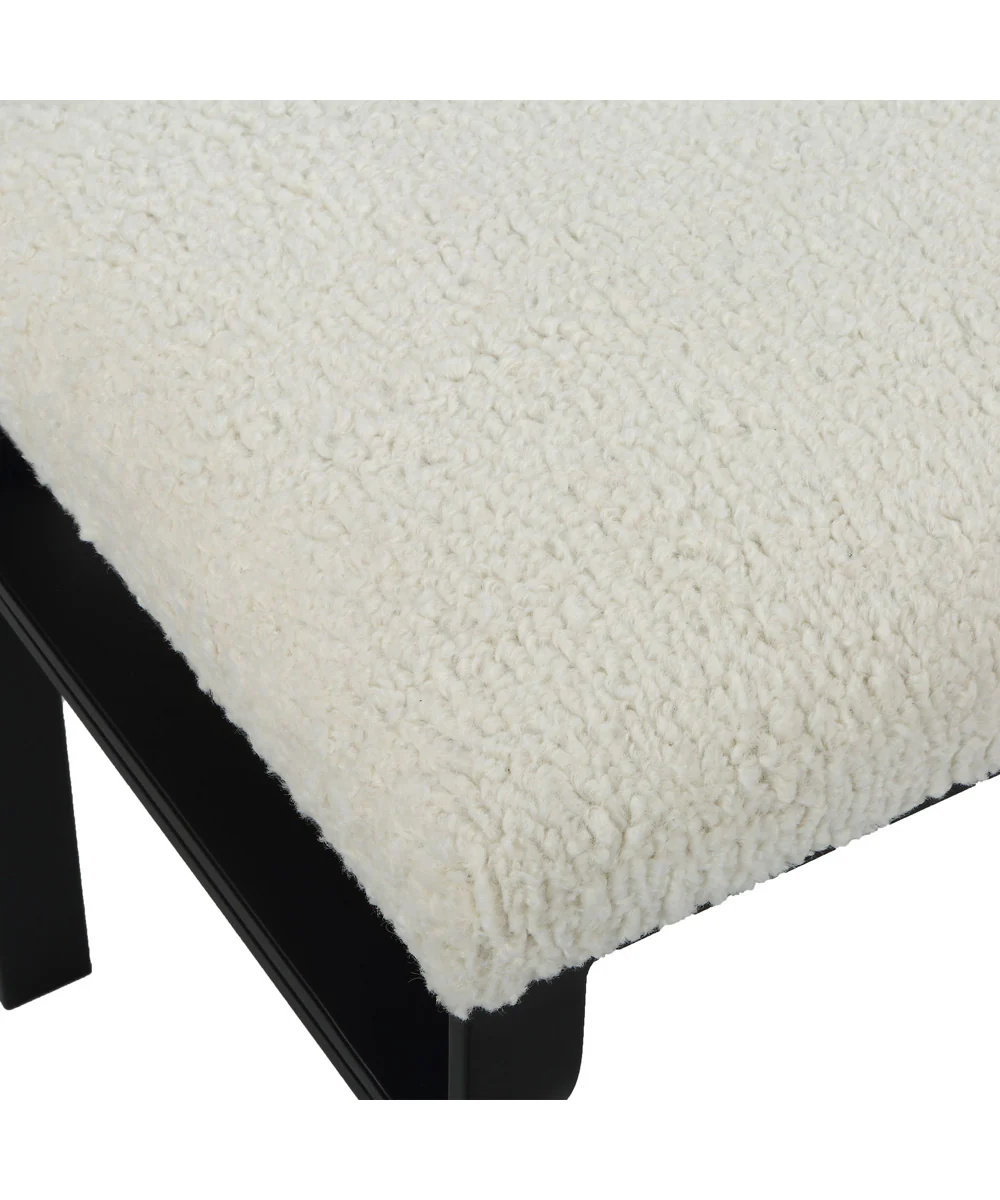 Diverge White Shearling Small Bench - Image 6
