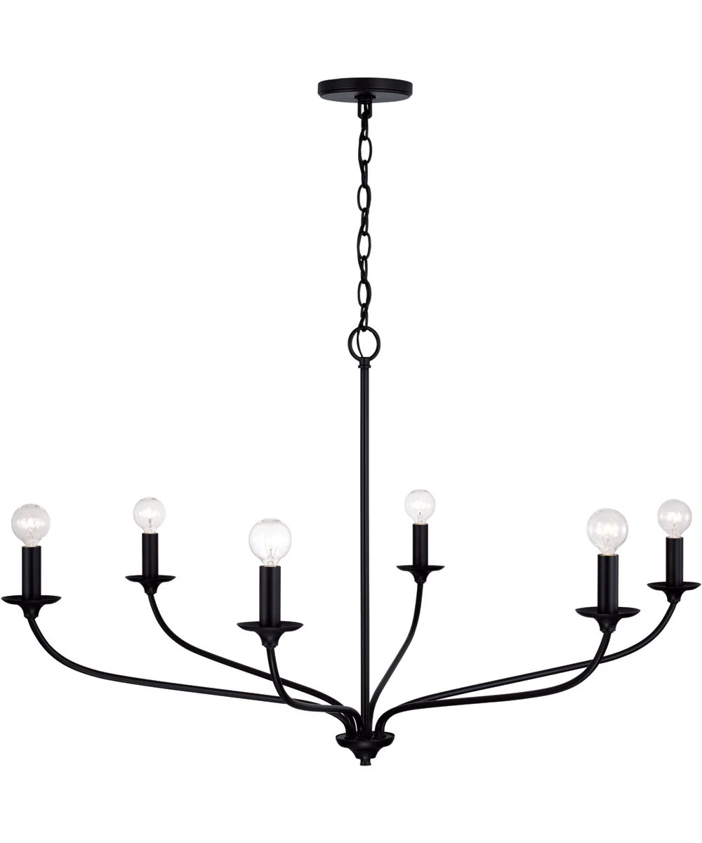 Dolan 6-Light Chandelier Matte Black - Image 4