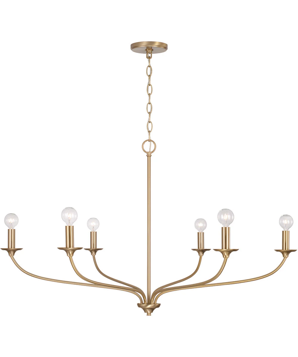 Dolan 6-Light Chandelier Matte Brass