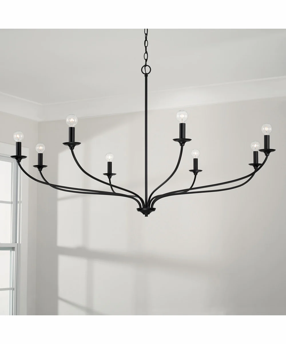 Dolan 8-Light Chandelier Matte Black - Image 2