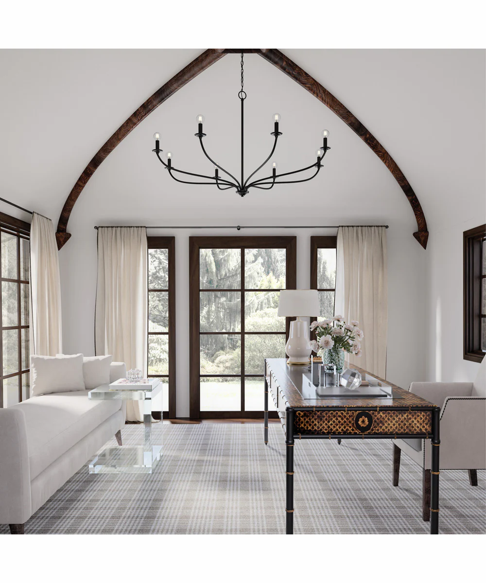Dolan 8-Light Chandelier Matte Black - Image 4