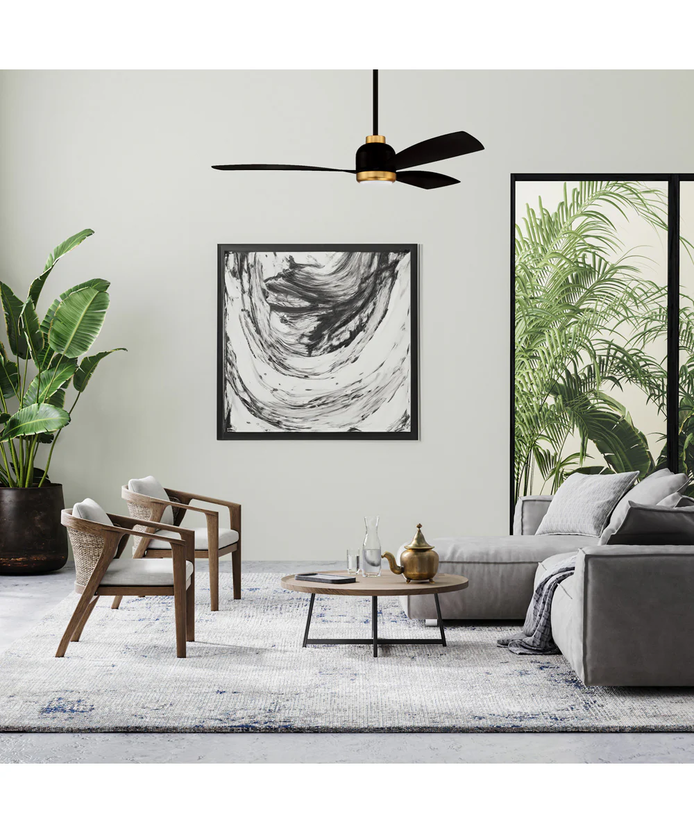 52" Donovan 1-Light Fan Flat Black/Satin Brass - Image 2