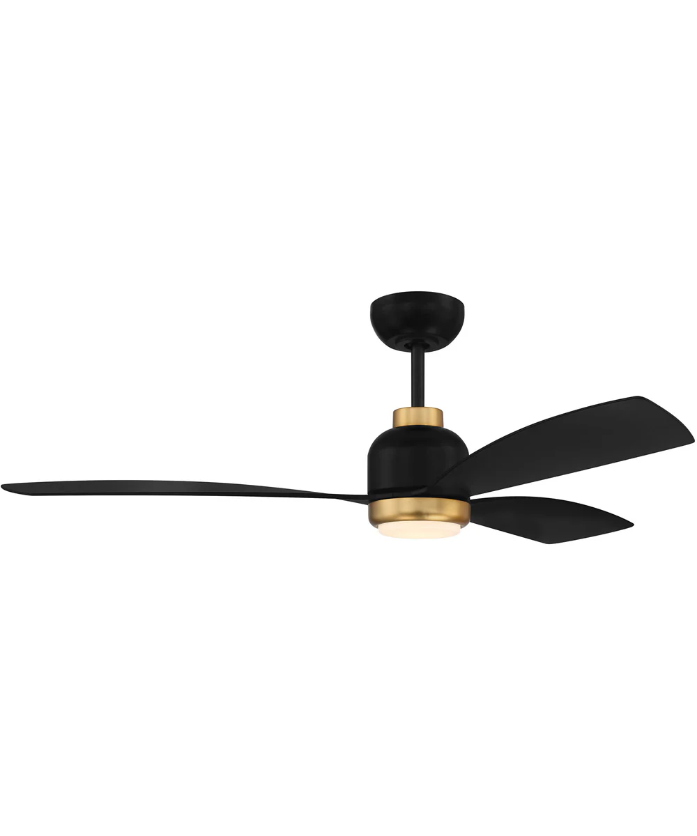 52" Donovan 1-Light Fan Flat Black/Satin Brass - Image 3