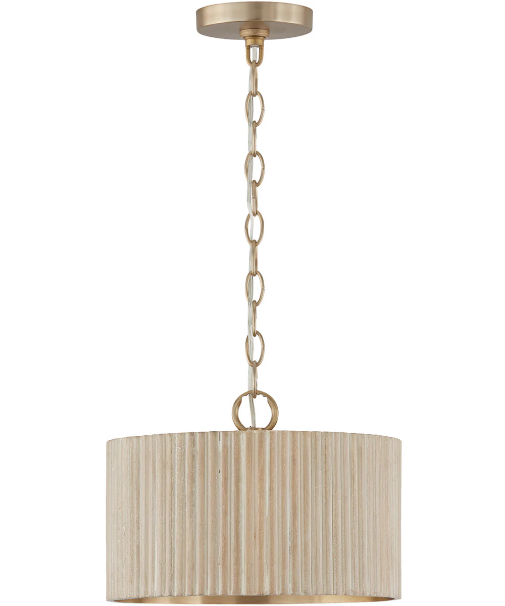Donovan 1-Light Semi-Flush Ivory Wash and Matte Brass - Image 4
