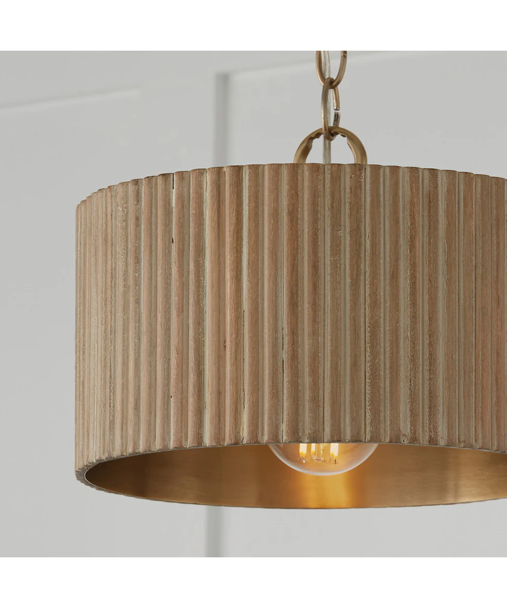 Donovan 1-Light Semi-Flush White Wash and Matte Brass - Image 6