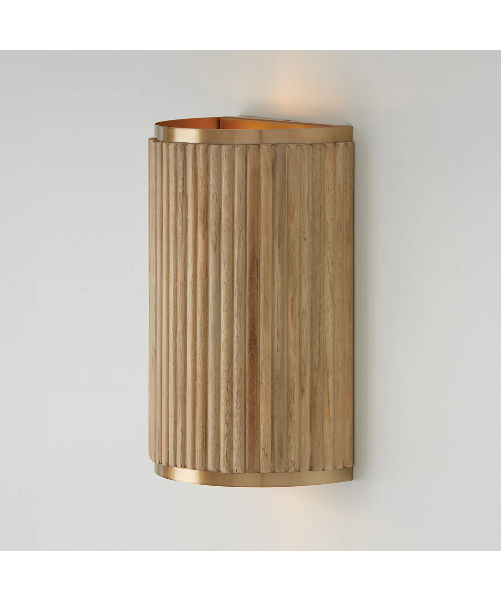 Donovan 2-Light Sconce White Wash and Matte Brass - Image 3
