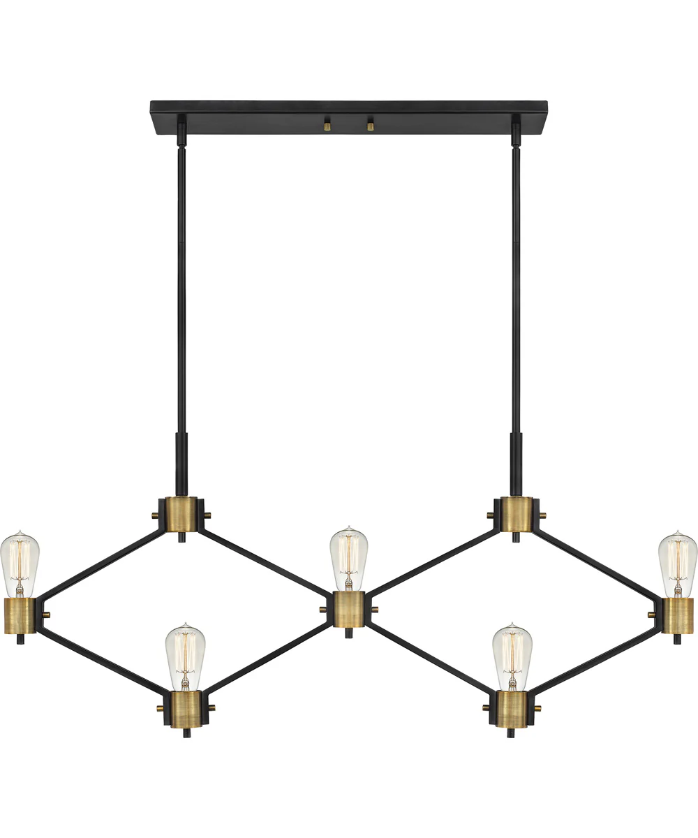 Downing 5-light Island Light Matte Black - Image 4