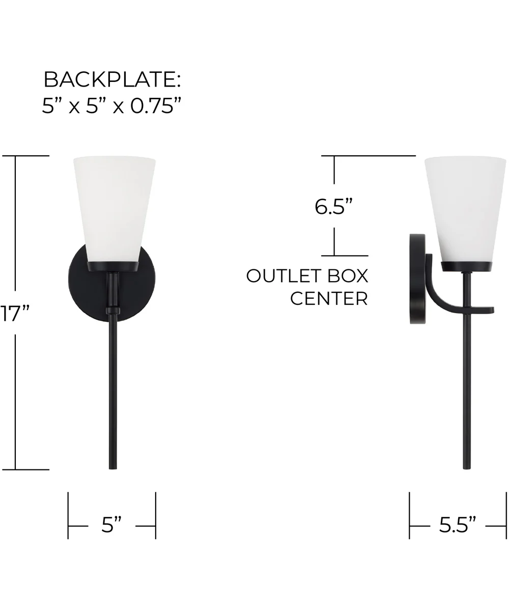 Drake 1-Light Sconce Matte Black - Image 5