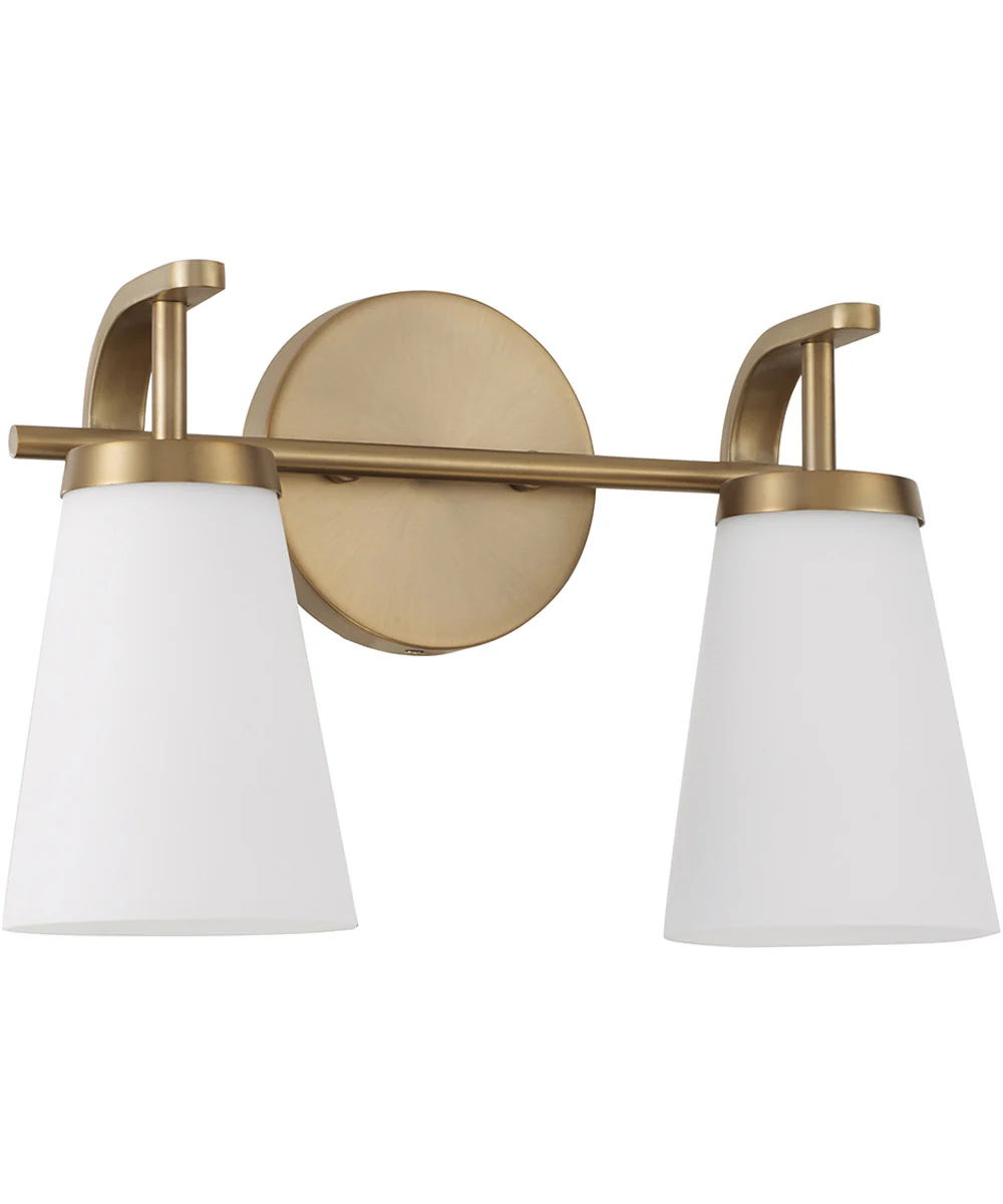 Drake 2-Light Vanity Aged Brass