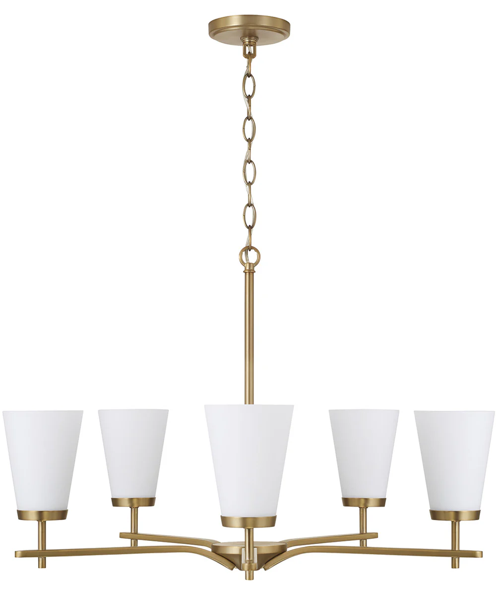 Drake 5-Light Chandelier Aged Brass - Image 2