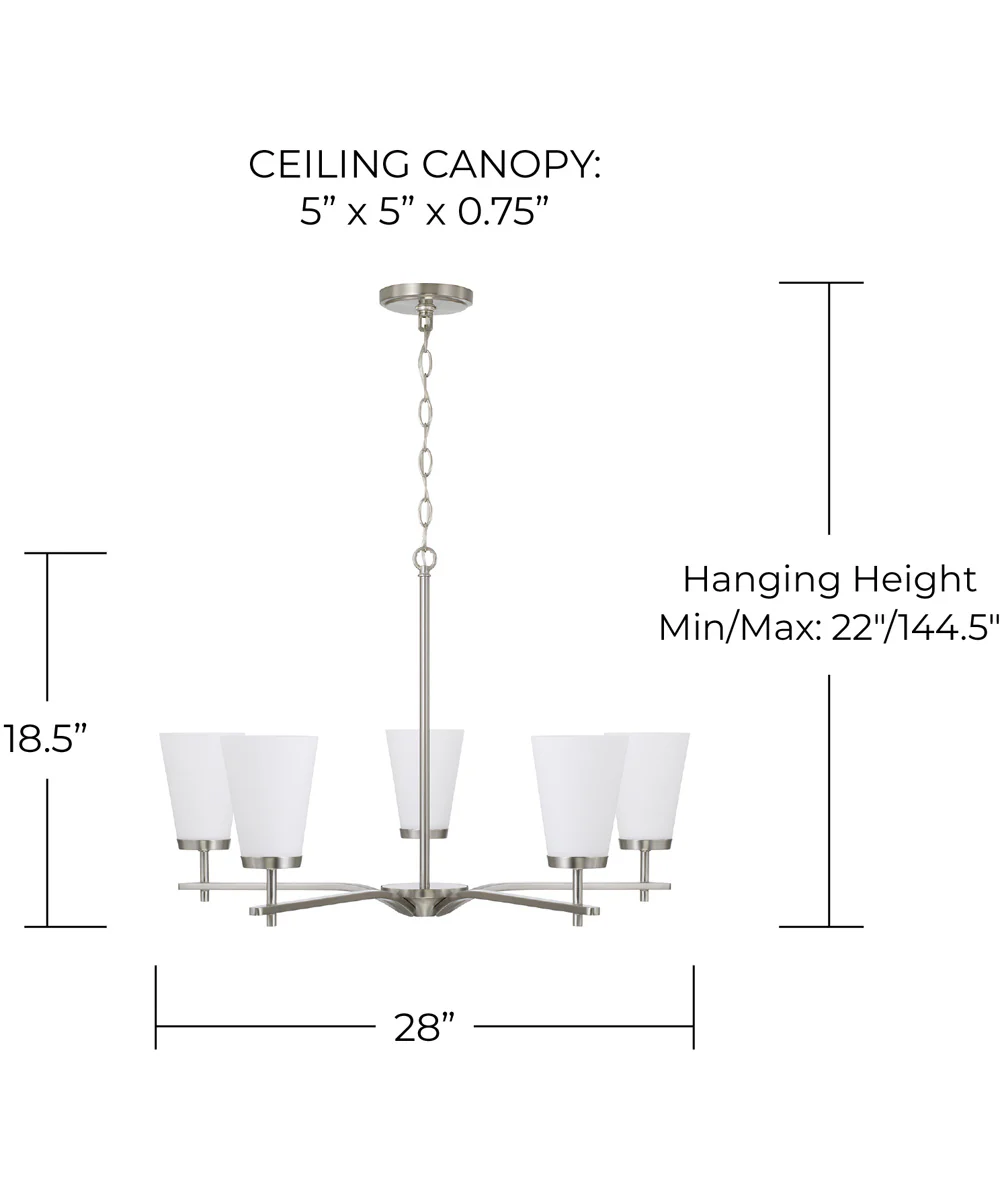 Drake 5-Light Chandelier Brushed Nickel - Image 4